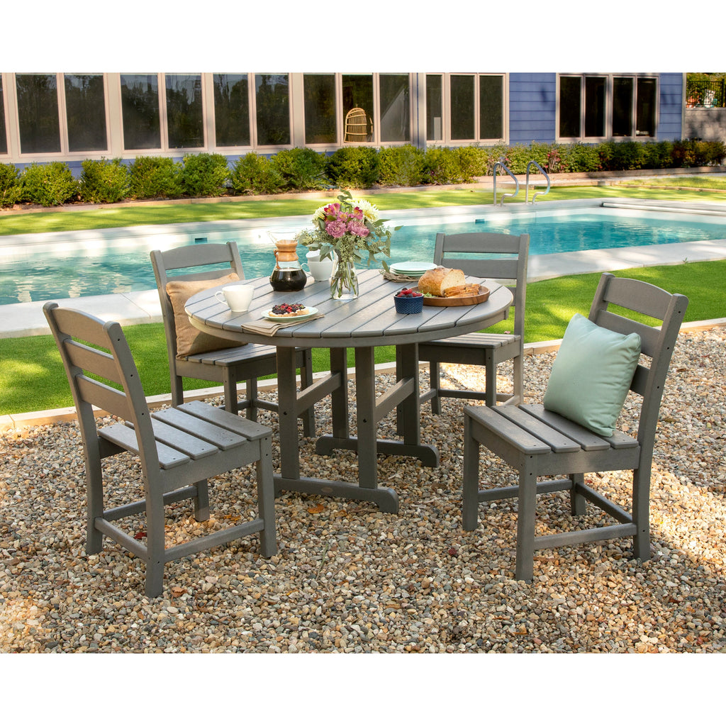 Lakeside 5-Piece Round Farmhouse Side Chair Dining Set