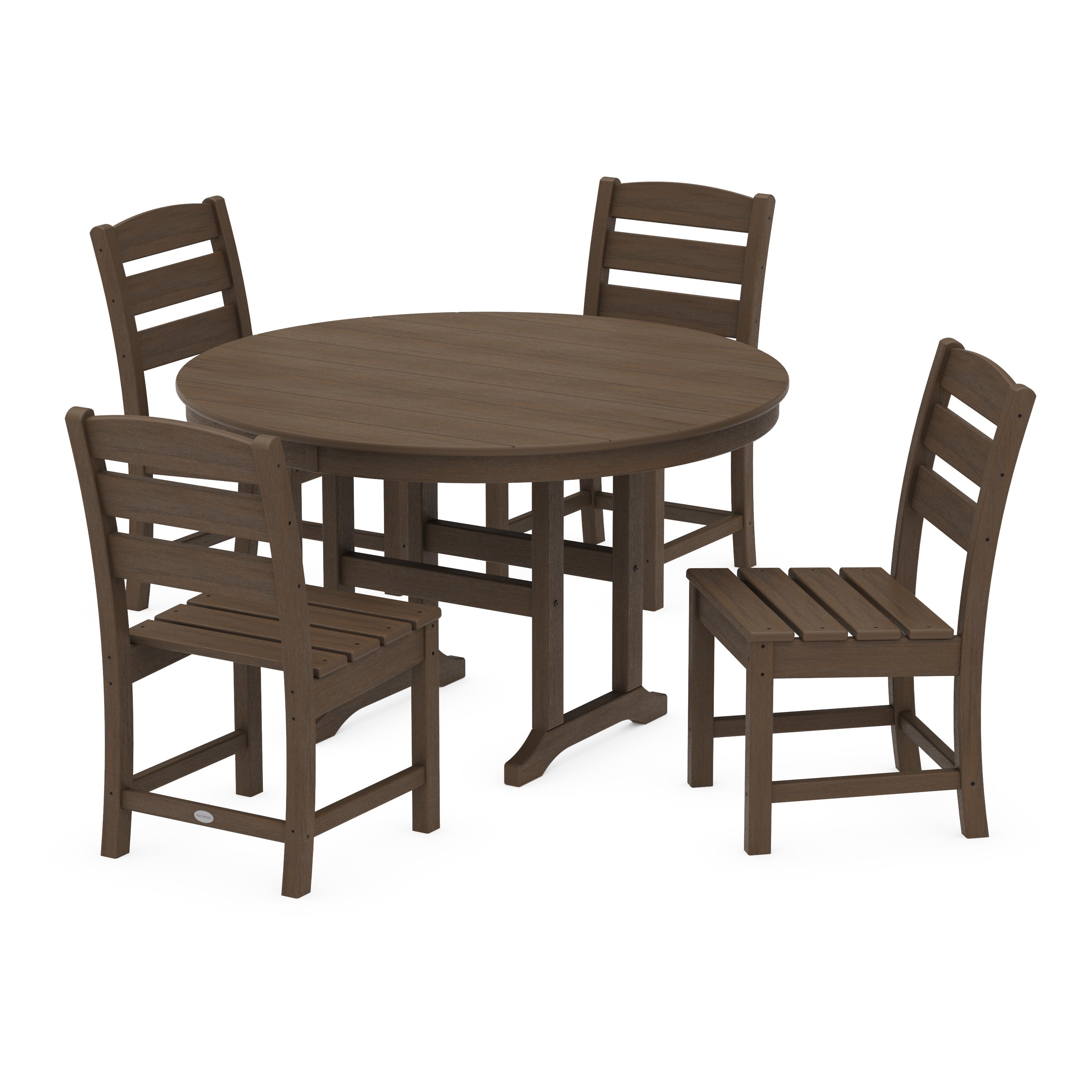 Lakeside 5-Piece Round Farmhouse Side Chair Dining Set