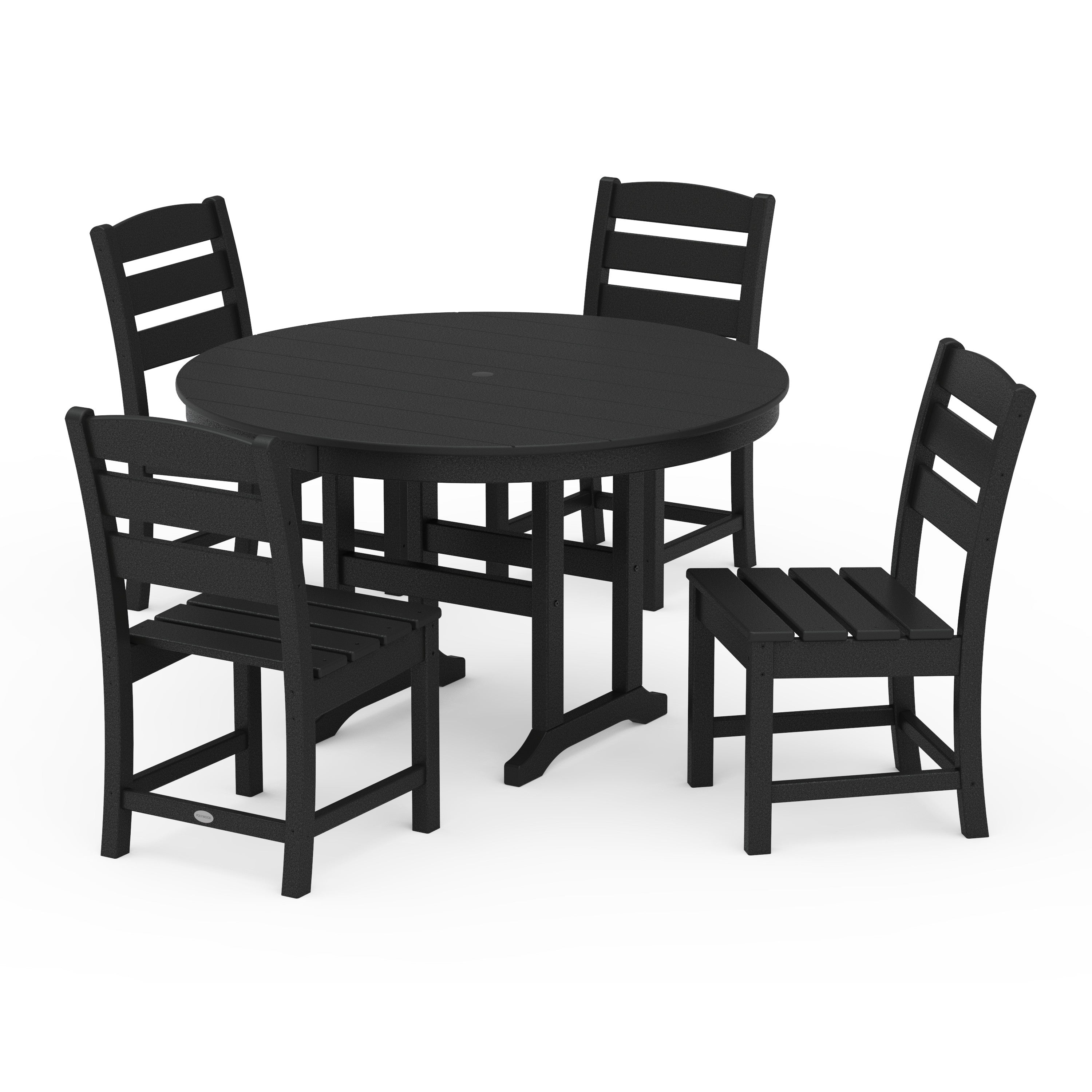 Lakeside 5-Piece Round Farmhouse Side Chair Dining Set