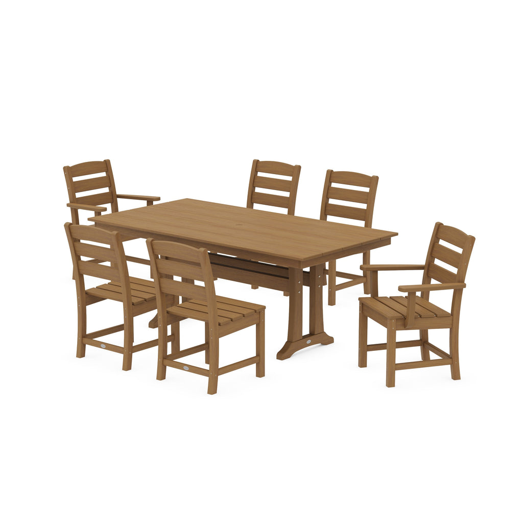 Lakeside 7-Piece Farmhouse Dining Set with Trestle Legs