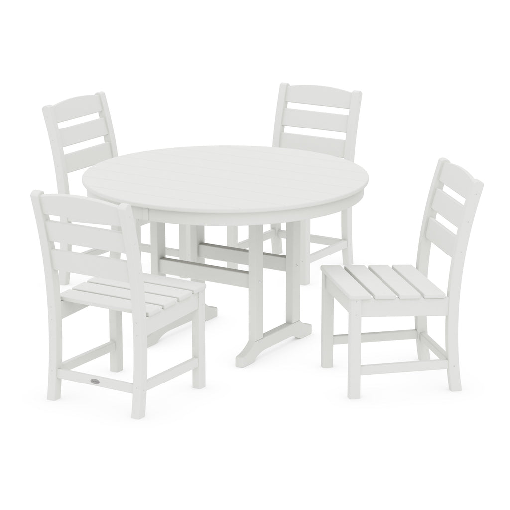 Lakeside 5-Piece Round Farmhouse Side Chair Dining Set