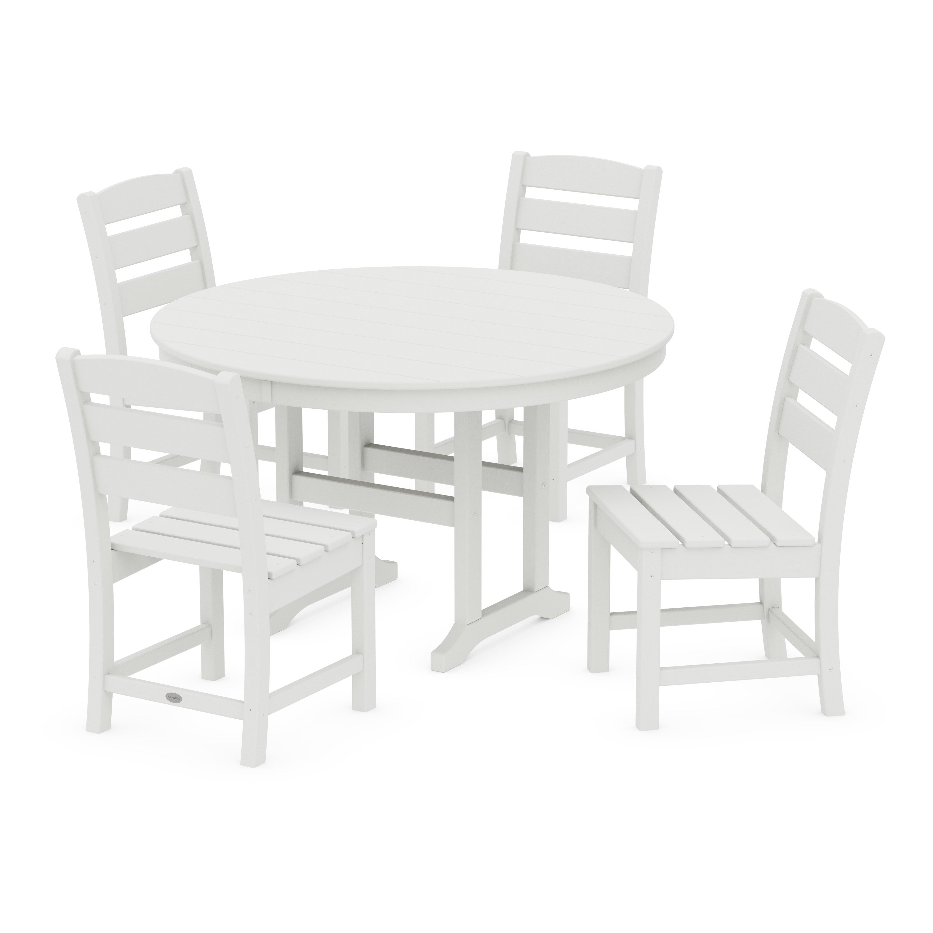 Lakeside 5-Piece Round Farmhouse Side Chair Dining Set