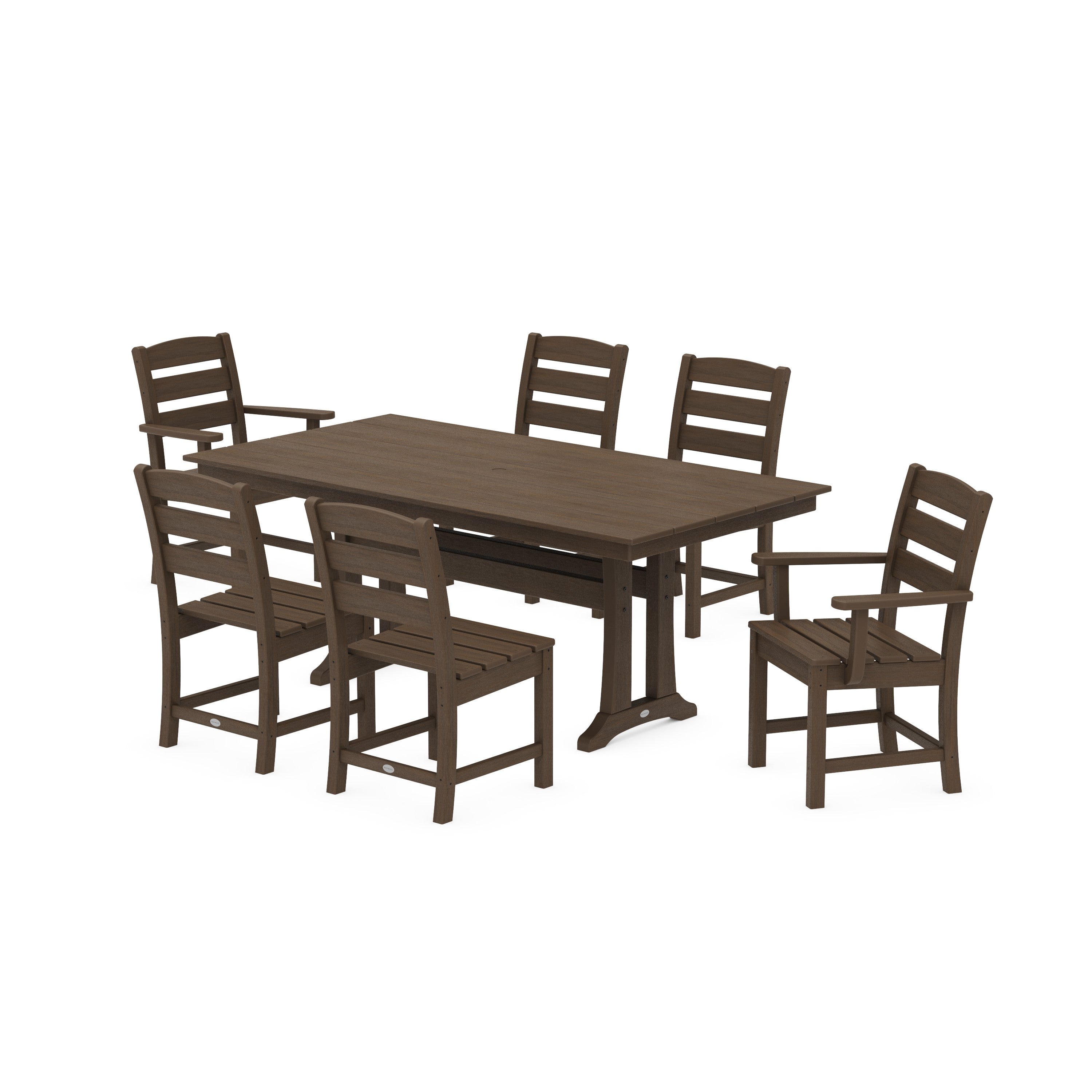 Lakeside 7-Piece Farmhouse Dining Set with Trestle Legs
