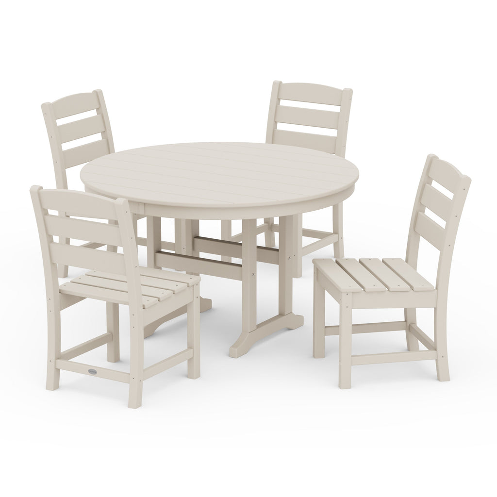 Lakeside 5-Piece Round Farmhouse Side Chair Dining Set